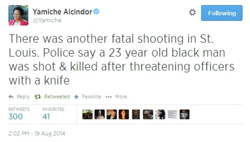 iwriteaboutfeminism:Less than 3 miles from where Michael Brown was killed in Ferguson, another young