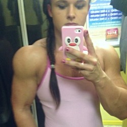 theankle:  musclefemme:  theankle:  Big delts  The addiction has overtaken you quickly. Now, you are looking for gyms where you can find female bodybuilders working out. You find one, and as you are walking through, you can’t help but stare as you see