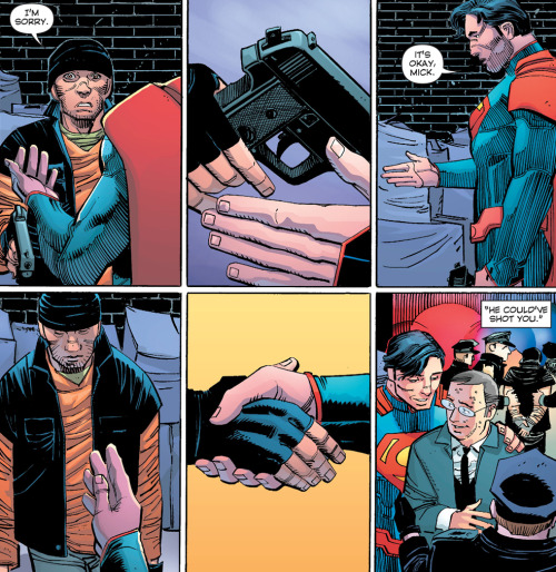 ohmygil:  ungoliantschilde:  why-i-love-comics:  Superman #39 - “24 Hours” (2015)written by Geoff Johnsart by John Romita, Jr., Klaus Janson, & Hi-Fi Design  now THIS is a Superman story.  “without superpowers Superman would just have an existential