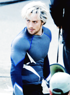 theironman:  Aaron Johnson as Quicksilver in The Avengers Age of Ultron. Evan Peters