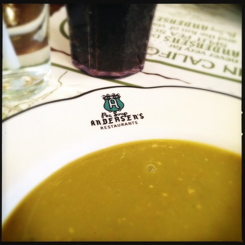 Pea Soup Andersen’s in Buellton.Veal parmesan, pea soup (of course), brat sandwich, and desser