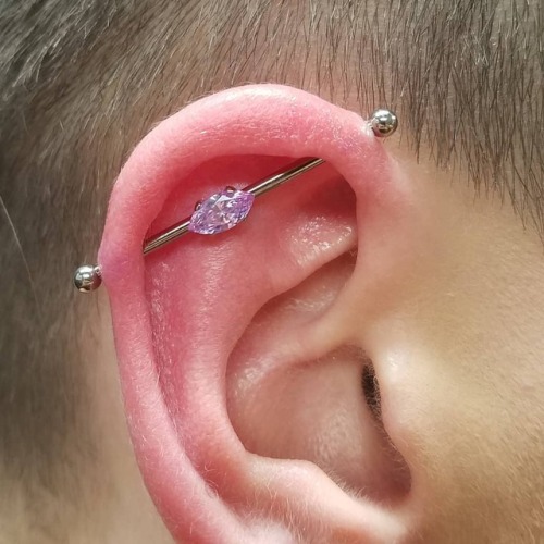 Cute industrial with an @anatometalinc Marquise center for @candi.lox  . . . . . #safepiercing #anat