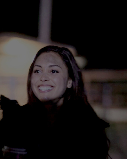 Lindsey Morgan on the set of Lasso.