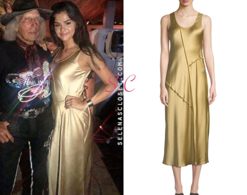vince raw edge silk tank dress