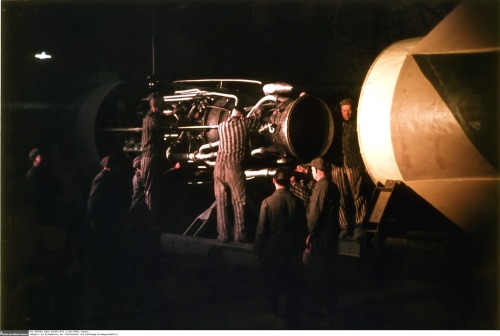 legacy-of:1944, Germany, Nordhausen, Konzentrationslager Dora-Mittelbau.Prisoners working on the V1 and V2 rockets - Original color photosby “Oberleutnant” Walter Frentz (Propagandakompanie), july 1944. Flickr.ww2gallery