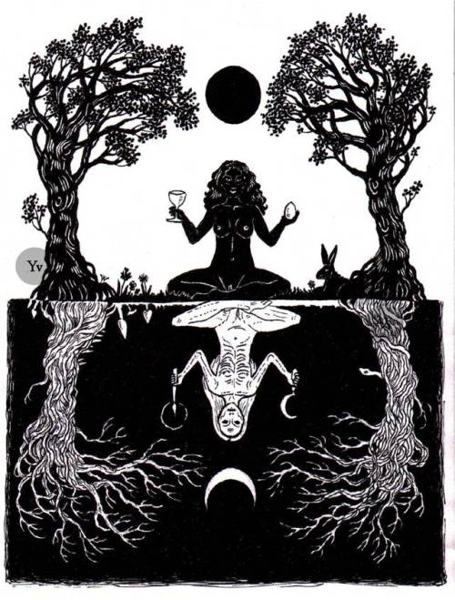 dutchpagan: “Balance” - The light and dark halves of the year Ink on paper, ca. A4-size