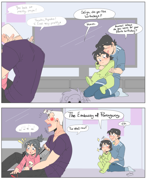 cockybusiness:Shiro and Keith’s youngest doesn’t speak much, but when he does, it’s a journey.