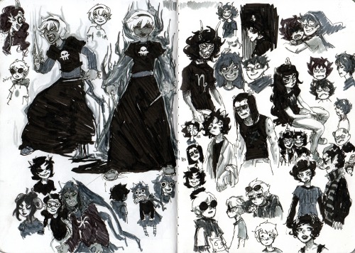 ampora-of-hearts:  drawing with fineliner only is super much fun, also i’m at war with karkat’s hair