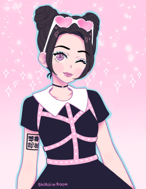 shiroiroom:  I can see the world in pink without any shades on - Portrait commission for http://rikugien.tumblr.com/ 