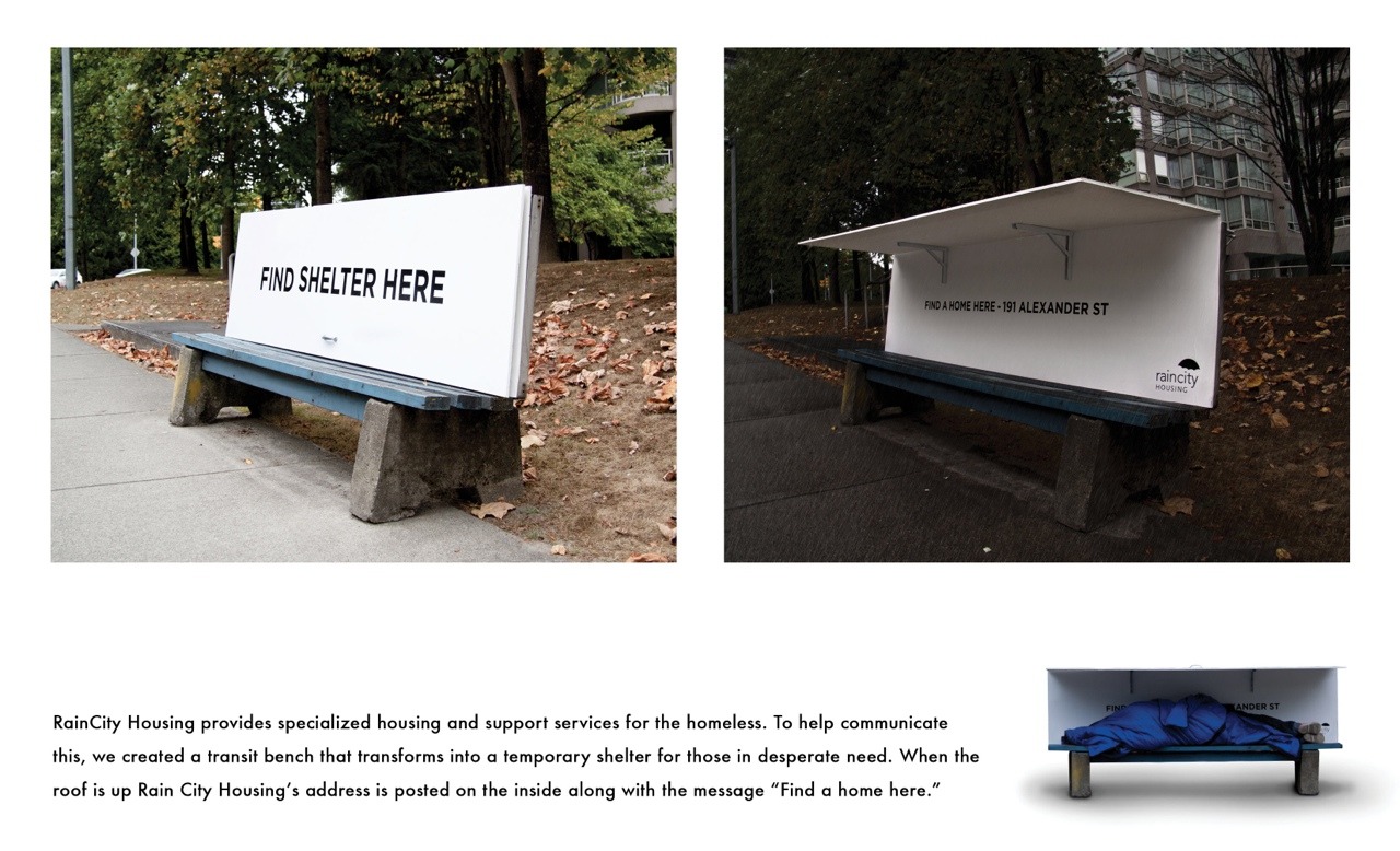 fuks:  A Vancouver charity, RainCity Housing, is converting city benches into pop-up
