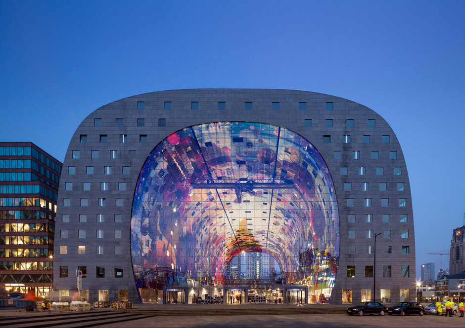 Markthal Rotterdam, the nation’s first covered market hall.