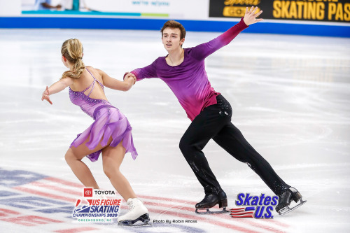 Eva Pate and Logan Bye&rsquo;s free dance costumes at the 2020 US Championships.(Source: skatesus.co