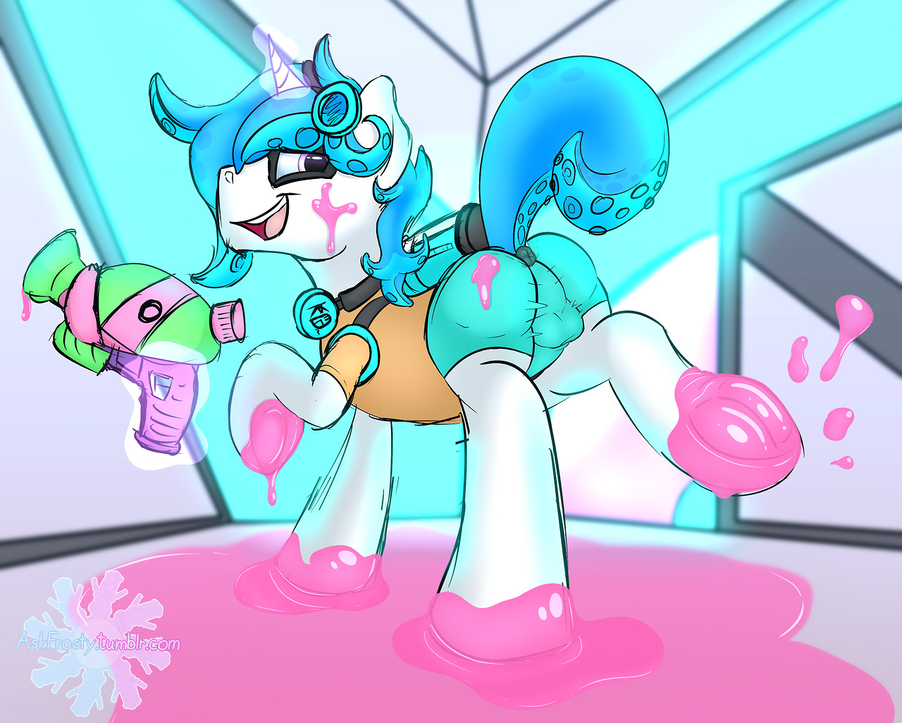 askfrosty: - Playing with Ink -  I think he’s just enjoying getting ponies wet