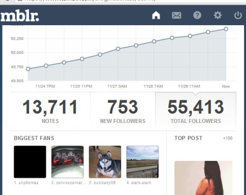 1 year life &ldquo;tumblr&rdquo; and 55k. Thanks to all, and special thanks to d0penati0n and also w