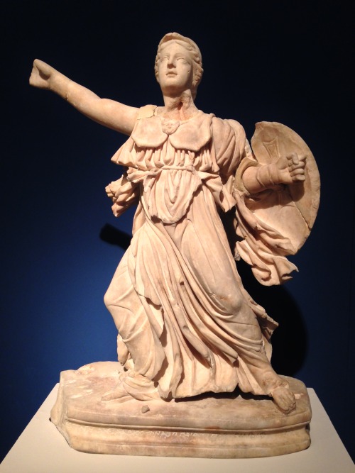 hildegardavon: Athena Statuette of the goddess Athena, found in Epidauros, 3rd cent.AD, Pentelic mar