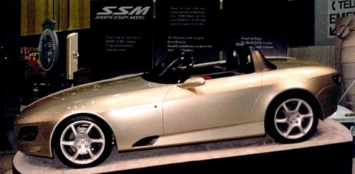Honda SSM, 1995, by Pininfarina. The Sport Study Model was a prototype for what became the Honda S20