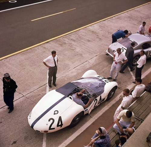 thechicane: motorsportsarchives:  Le Mans 1960. Maserati Tipo 61 Birdcage ; Gregory-Daigh.  I’ve nev