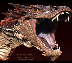 Smaug Bust WIP - by SalirethS This is a pretty