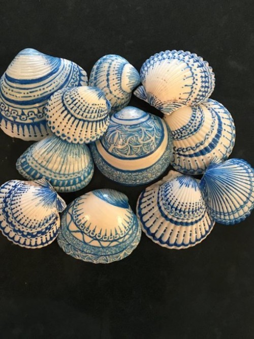 mybeingthere:Painted seashells by Barbara Moloney Callen.