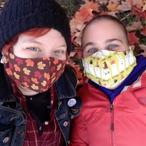 FALL for our new #masks! Just in time for #spooky season. I can’t be-leaf it! Find us on @kofi