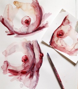 Ellysmallwood: Some Little Watercolour Studies Of Heart And Ms O Cause I Miss These