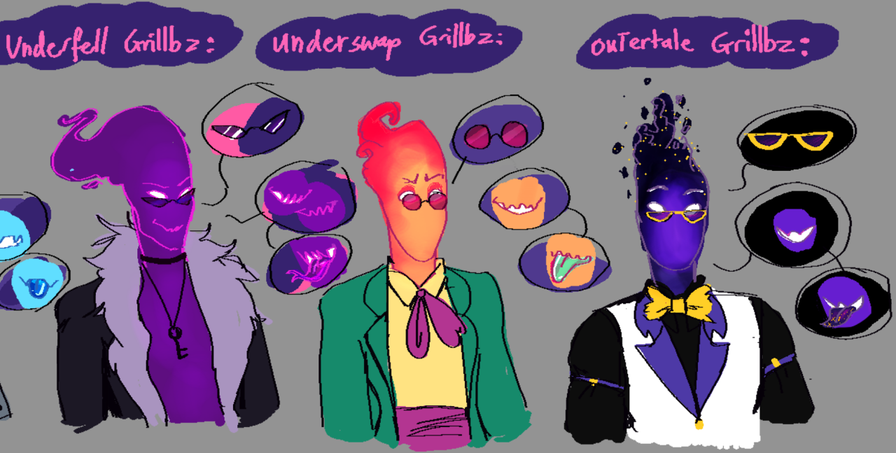 fel-fisk:  bc i draw a fuck tonne of grillby shite with all the different AU grillbys,