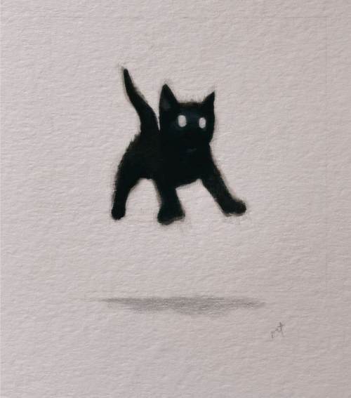 catsbeaversandducks:

Levitando 🎩 🪄Art by @artzie_p  #cat#kitty#oh