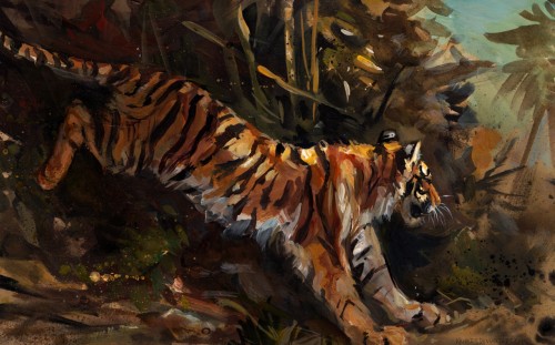 running tiger