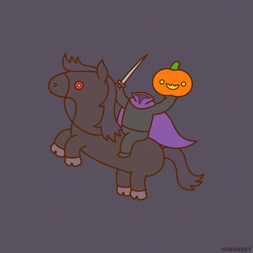100soft:  Halloween Friends The Headless Horseman HAPPY HALLOWEENIE