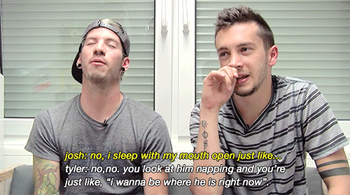 vintagejosh:and here we have tyler joseph explaining that josh dun is indeed, a much cuter napper th