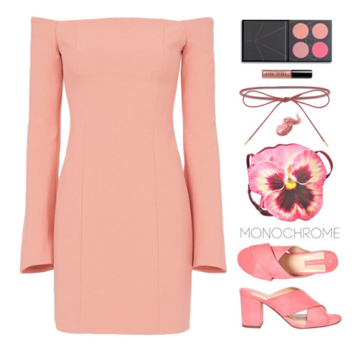 Color Me Pretty: Head-to-Toe Pink by ioanathe92liner featuring a red long sleeve dress