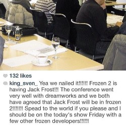 thesocietyisfuckup:  cassiecool2013:  OMG!!!!!! I hope this is true!!!! #jelsa #frozen2 #omg #pleasebetrue   I JUST LOST MY SHIT OH GOD