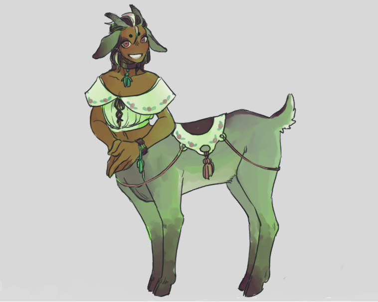 BITE ME | new oc! tymon, a goat centaur who moves from their...