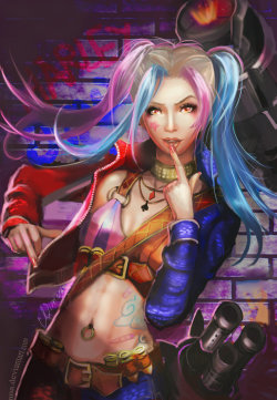 nude-superheroines:  spyrale:  Harley Quinn by Nitinun Bell Varongchayakul   Harley art  Nice!!!