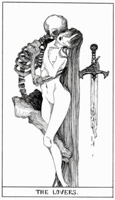 goryhorror:Tarot Card “The Lovers”Unknown Artist