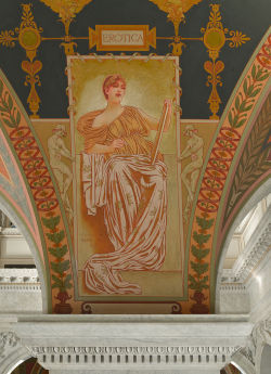 robotlyra:  cygnaut:  roselerner:  Love this mural of Erotica on the Library of Congress ceiling.  The serene look when you know you’re working on some quality smut  My partron muse 