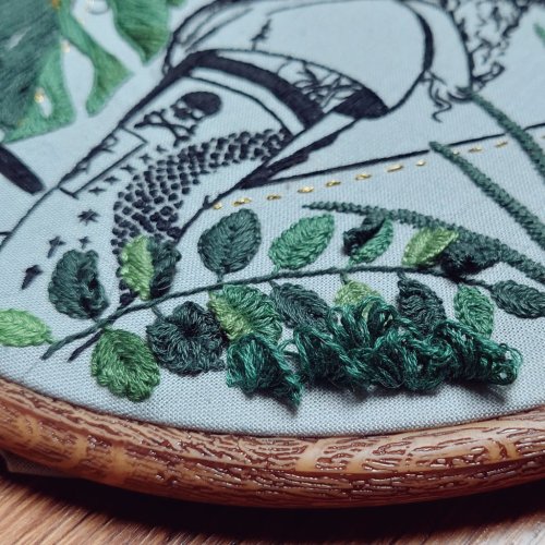 artseamoni: My Blackbeard + Greenery embroidery is finally done! Yay! pattern on etsy