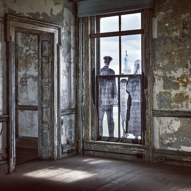 asylum-art-2:  The art of JR breathes new life into the Ellis Island hospital  Instagram, 