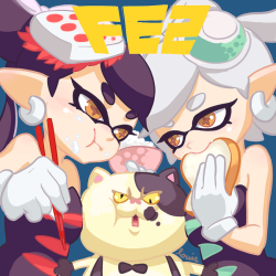 spltn:   :  フェスカラーーズ！！mgmgmgmg #スプラトゥーン pic.twitter.com/WxrNpzwSdw— ルイ/louis (@vrnd) 2015, 6月 13   Are you enjoing the festival? bread or rice? cat or dog? and pop music or rock music? Both Good Luck!! 