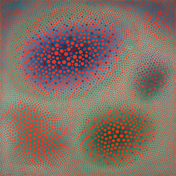 jareckiworld:Vance Kirkland  -  Red Vibrations in Cool Space   (oil on linen, 1970)