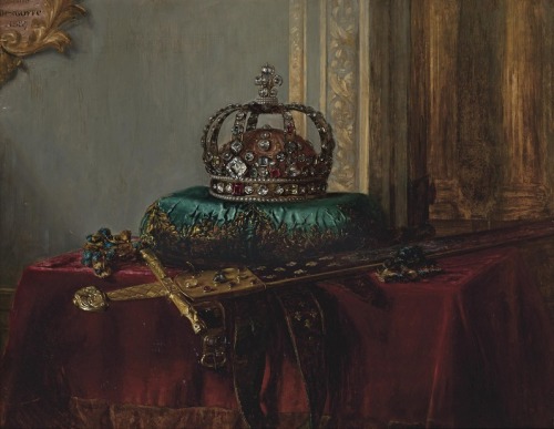 oldpaintings:  The Crown Jewels, 1887 by Blaise Alexandre Desgoffe (French, 1830–1901)