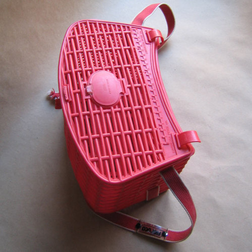 Vintage Fiorucci Red Plastic Fishing Creel Basket