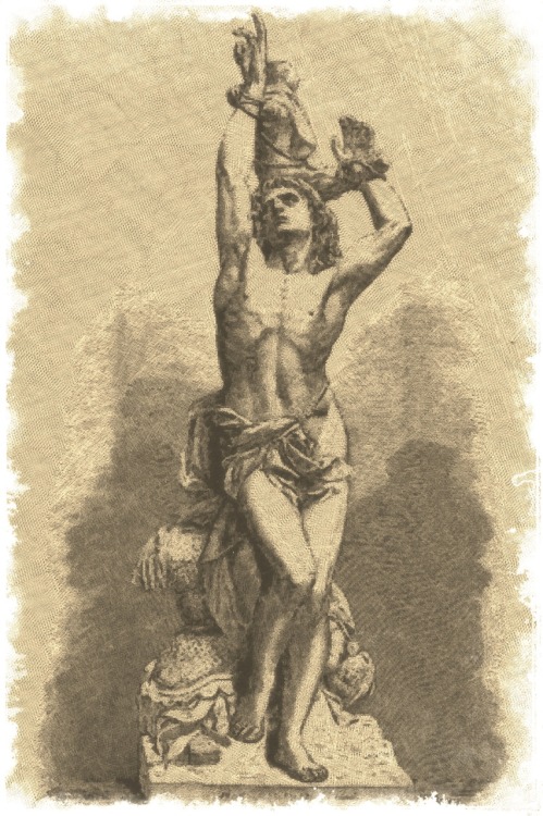Saint Sébastien, sculpture par Gautherin.