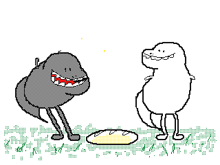 k-eke:  I don’t really know if pigeons and birds are descended from the dinosaurs (seems official :>) but if yes I’m sure dinosaurs would eat bread and bounce as well ….. no ?  :’)   Needing to bob their heads to eat the bread and some bobbing