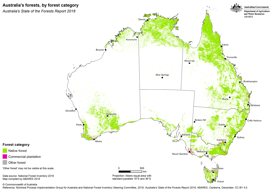 mapsontheweb:  Australian Forest Cover