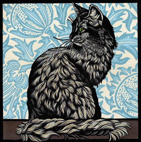 wasbella102:
“ Cat Linocut by Jill Kerr
”