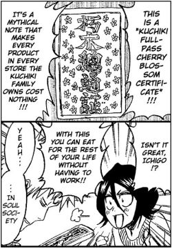 dohaerysdays:  I would love for Ichigo to stay in Soul Society just to irritate the hell out of Byakuya by profiting non-stop from the Kuchiki estates. 