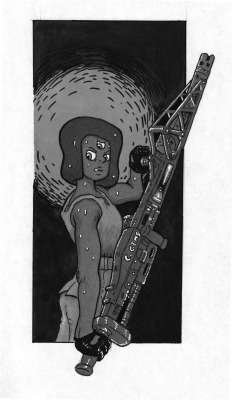 thomasheitler:  continuing with the Steven Universe and aliens cross over thing iv been doing lately. Here’s garnet with a smart gun, she’s closed to   Vasquez in my mind so that’s why she gets the big gun^_^   