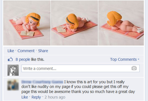 slbtumblng:  jklind:  I think we have a winner! …I’m seriously not sure how to respond here.  If I could delete stuff off of other peoples’ pages, Facebook might be a LOT more fun.  :D  Taking a shower dressed must be awkward. 