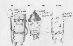 Root Beer Guy concept drawings by storyboard